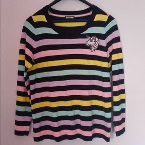 Striped unicorn sweater